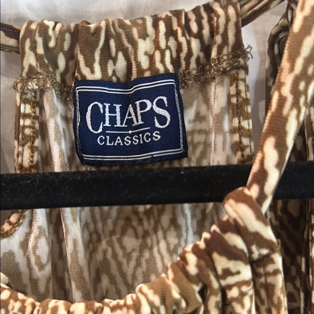 Chaps Classics Brown Patterned Top - image 2